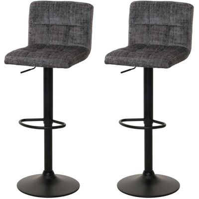 MCW Barhocker G87 2er-Set Dunkelgrau Stoff Chenille MCW Barhocker G87 2er-Set Dunkelgrau Stoff Chenille