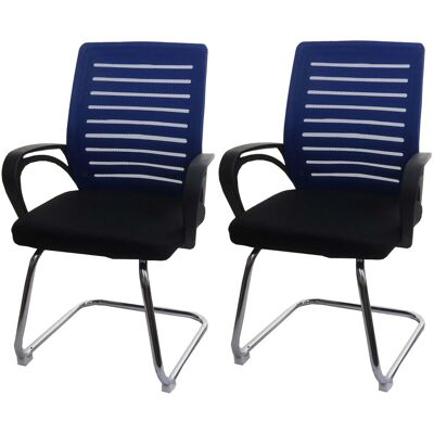 MCW 2er-Set Konferenzstuhl K51 150kg Belastbar Stoff/Textil Blau MCW 2er-Set Konferenzstuhl K51 150kg Belastbar Stoff/Textil Blau
