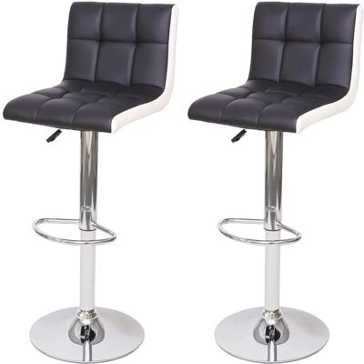 MCW Barhocker G87 2er-Set Kunstleder Schwarz-Weiß Chromfuß MCW Barhocker G87 2er-Set Kunstleder Schwarz-Weiß Chromfuß