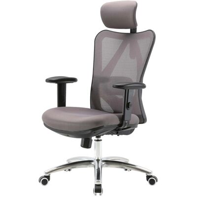 SIHOO Schreibtischstuhl Ergonomisch Verstellbare Lordosenstütze 150kg Belastbar ohne Fußstütze Grau SIHOO Schreibtischstuhl Ergonomisch Verstellbare Lordosenstütze 150kg Belastbar ohne Fußstütze Grau