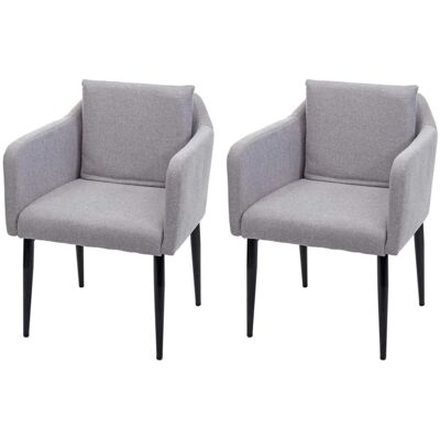 MCW Esszimmerstuhl H93 2er-Set Stoff/Textil Hellgrau MCW Esszimmerstuhl H93 2er-Set Stoff/Textil Hellgrau