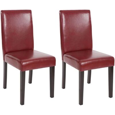 MCW Esszimmerstuhl Littau Kunstleder 2er-Set Kunstleder Rot-Braun Dunkle Beine MCW Esszimmerstuhl Littau Kunstleder 2er-Set Kunstleder Rot-Braun Dunkle Beine