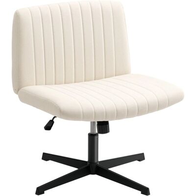 HOMCOM Office Chair Leinen 65L x 64B x 73-83H cm Cremeweiß HOMCOM Office Chair Leinen 65L x 64B x 73-83H cm Cremeweiß