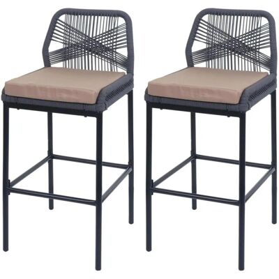 MCW Barhocker O21 2er-Set Anthrazit Kissen Taupe MCW Barhocker O21 2er-Set Anthrazit Kissen Taupe