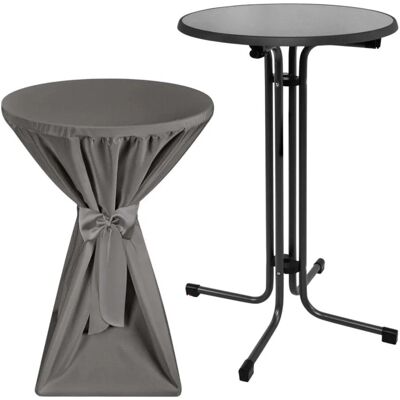 Beautissu Sylt Stehtisch Ø 70cm Grau mit Premium Stehtischhusse Ø 70cm Anthrazit Beautissu Sylt Stehtisch Ø 70cm Grau mit Premium Stehtischhusse Ø 70cm Anthrazit