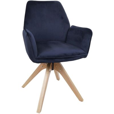 MCW Esszimmerstuhl G67 Drehbar Holz Samt Anthrazit-Blau MCW Esszimmerstuhl G67 Drehbar Holz Samt Anthrazit-Blau