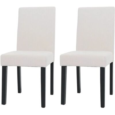 MCW Esszimmerstuhl Littau Cord 2er-Set Creme Dunkle Beine MCW Esszimmerstuhl Littau Cord 2er-Set Creme Dunkle Beine