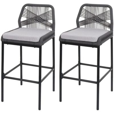 MCW Barhocker O21 2er-Set Anthrazit Kissen Hellgrau MCW Barhocker O21 2er-Set Anthrazit Kissen Hellgrau