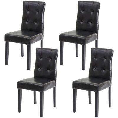 MCW Esszimmerstuhl E58 4er-Set Kunstleder Schwarz Dunkle Beine MCW Esszimmerstuhl E58 4er-Set Kunstleder Schwarz Dunkle Beine