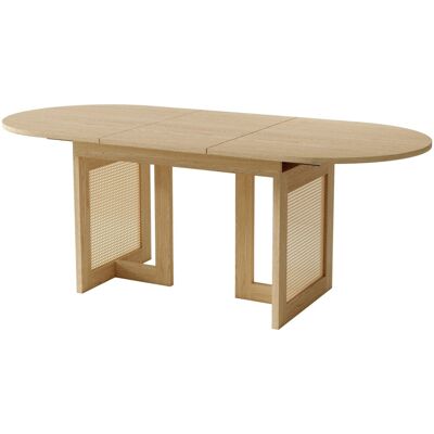 Merax Ausziehbarer Esstisch 150 200 cm Rattanbeine Eiche 6 Bis 8 Personen Merax Ausziehbarer Esstisch 150 200 cm Rattanbeine Eiche 6 Bis 8 Personen