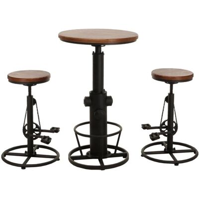 MCW Set Bartisch mit 2x Barhocker N20 Braun MCW Set Bartisch mit 2x Barhocker N20 Braun
