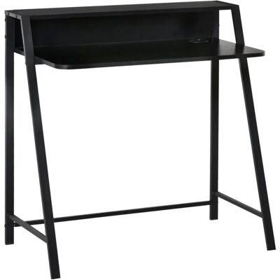 HOMCOM Schreibtisch mit Ablagefach Kabeldurchlass Metall Schwarz 84 x 45 x 85 cm HOMCOM Schreibtisch mit Ablagefach Kabeldurchlass Metall Schwarz 84 x 45 x 85 cm