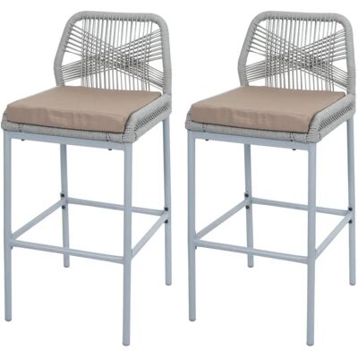 MCW Barhocker O21 2er-Set Hellgrau Kissen Taupe MCW Barhocker O21 2er-Set Hellgrau Kissen Taupe