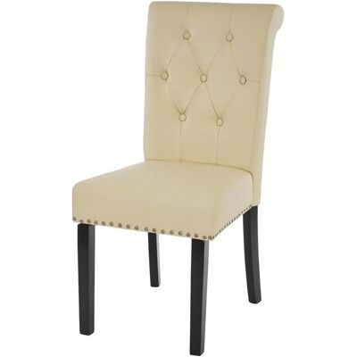 MCW Esszimmerstuhl Chesterfield Il 2er-Set Kunstleder Creme Dunkle Beine MCW Esszimmerstuhl Chesterfield Il 2er-Set Kunstleder Creme Dunkle Beine