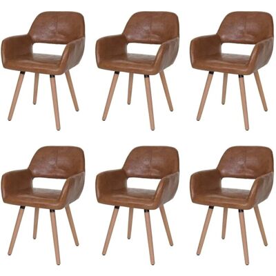 MCW Esszimmerstuhl A50 II 6er-Set Kunstleder Wildlederimitat Helle Beine MCW Esszimmerstuhl A50 II 6er-Set Kunstleder Wildlederimitat Helle Beine
