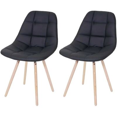 MCW Esszimmerstuhl A60 I 2er-Set Kunstleder Schwarz MCW Esszimmerstuhl A60 I 2er-Set Kunstleder Schwarz