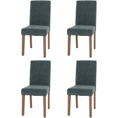 MCW Esszimmerstuhl Littau Chenille 4er-Set Grün Naturfarbene Beine MCW Esszimmerstuhl Littau Chenille 4er-Set Grün Naturfarbene Beine