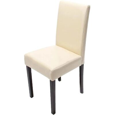 MCW Esszimmerstuhl Littau Creme Dunkle Beine Leder MCW Esszimmerstuhl Littau Creme Dunkle Beine Leder