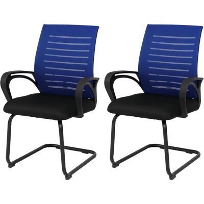 MCW 2er-Set Esszimmerstuhl K51 Stoff/Textil Blau Gestell Schwarz MCW 2er-Set Esszimmerstuhl K51 Stoff/Textil Blau Gestell Schwarz