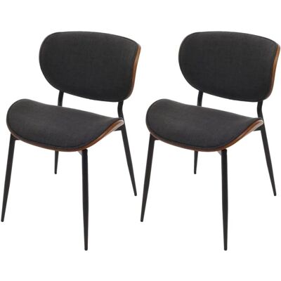 MCW Esszimmerstuhl O45 2er-Set Walnuss-Optik Dunkelgrau MCW Esszimmerstuhl O45 2er-Set Walnuss-Optik Dunkelgrau