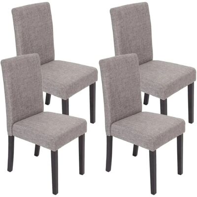MCW Esszimmerstuhl Littau 4er-Set Textil Grau Dunkle Beine MCW Esszimmerstuhl Littau 4er-Set Textil Grau Dunkle Beine