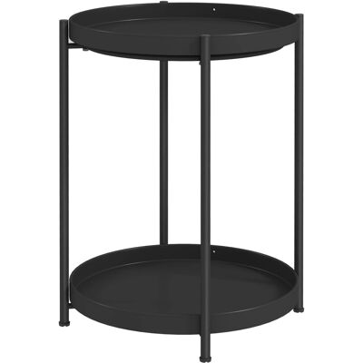 HOMCOM Beistelltisch Couchtisch Stahl Schwarz 44L x 44B x 56H cm HOMCOM Beistelltisch Couchtisch Stahl Schwarz 44L x 44B x 56H cm