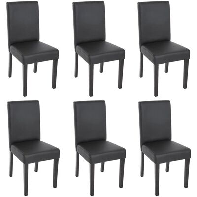 MCW Esszimmerstuhl Littau 6er-Set Kunstleder Schwarz Matt Dunkle Beine MCW Esszimmerstuhl Littau 6er-Set Kunstleder Schwarz Matt Dunkle Beine