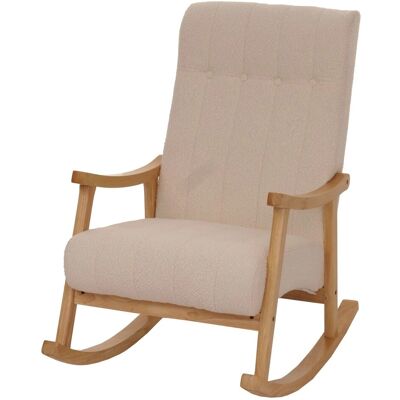 MCW Schaukelstuhl K10 Holz MVG Stoff/Textil Bouclé 450g/m² Beige Gestell Natur MCW Schaukelstuhl K10 Holz MVG Stoff/Textil Bouclé 450g/m² Beige Gestell Natur
