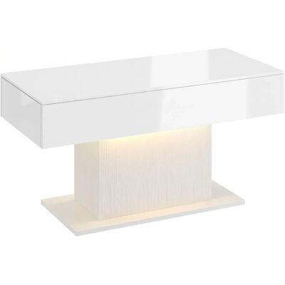 HOMCOM Coffee Table Spanplatte MDF 108L x 48B x 55H cm Hochglanzweiß HOMCOM Coffee Table Spanplatte MDF 108L x 48B x 55H cm Hochglanzweiß