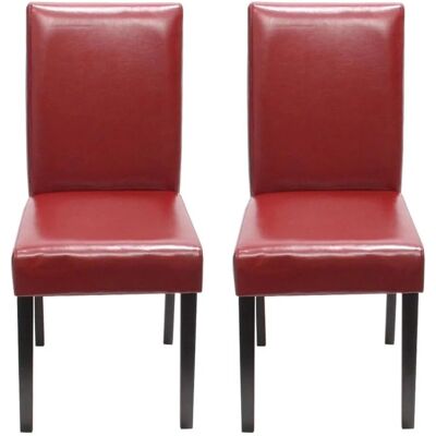 MCW Esszimmerstuhl Littau Kunstleder 2er-Set Kunstleder Rot Dunkle Beine MCW Esszimmerstuhl Littau Kunstleder 2er-Set Kunstleder Rot Dunkle Beine