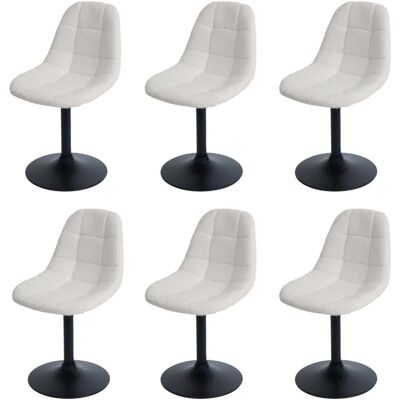 MCW 6er-Set Esszimmerstuhl A60 Küchenstuhl Stuhl Drehstuhl Stahl MVG Stoff/Textil Boucle 450g/m² Cre MCW 6er-Set Esszimmerstuhl A60 Küchenstuhl Stuhl Drehstuhl Stahl MVG Stoff/Textil Boucle 450g/m² Cre