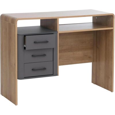 MCW Schreibtisch P43 3 Schubladen MDF 75x100x40cm Rivera-Eiche-Optik Dunkelgrau MCW Schreibtisch P43 3 Schubladen MDF 75x100x40cm Rivera-Eiche-Optik Dunkelgrau