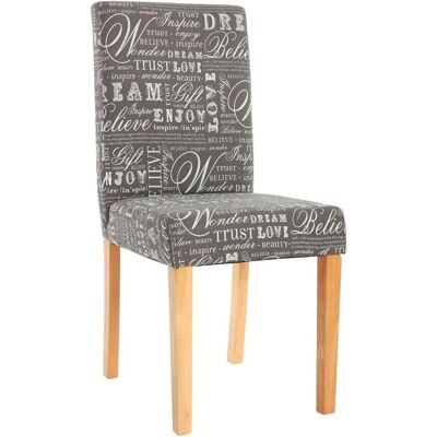 MCW Esszimmerstuhl Littau 2er-Set Textil mit Schriftzug Grau Helle Beine MCW Esszimmerstuhl Littau 2er-Set Textil mit Schriftzug Grau Helle Beine
