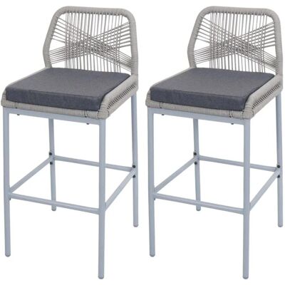 MCW Barhocker O21 2er-Set Hellgrau Kissen Dunkelgrau MCW Barhocker O21 2er-Set Hellgrau Kissen Dunkelgrau