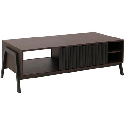 MCW Couchtisch O40 Staufächer Schiebetür MDF Metall Melamin 42x120x60cm Walnuss-Optik MCW Couchtisch O40 Staufächer Schiebetür MDF Metall Melamin 42x120x60cm Walnuss-Optik