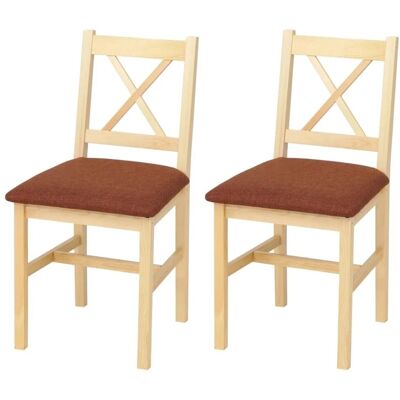 MCW Esszimmerstuhl F77 2er-Set Natur Polster Terrakotta MCW Esszimmerstuhl F77 2er-Set Natur Polster Terrakotta