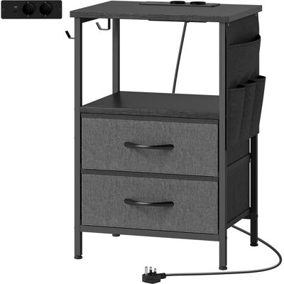 HOMCOM Beistelltisch Spanplatte Stahl 40L x 30B x 60H cm Schwarz HOMCOM Beistelltisch Spanplatte Stahl 40L x 30B x 60H cm Schwarz