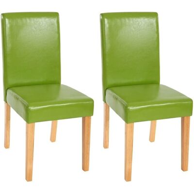 MCW Esszimmerstuhl Littau Kunstleder 2er-Set Kunstleder Grün Helle Beine MCW Esszimmerstuhl Littau Kunstleder 2er-Set Kunstleder Grün Helle Beine