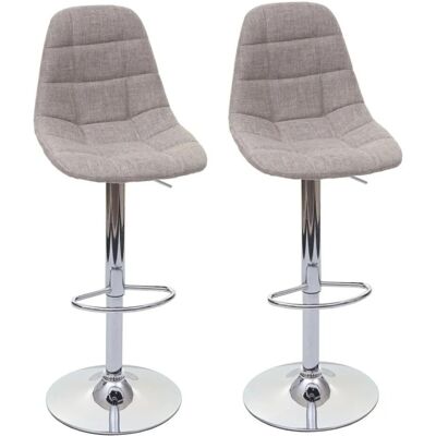 MCW Barhocker A67 2er-Set Creme-Grau Textil MCW Barhocker A67 2er-Set Creme-Grau Textil