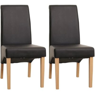 MCW Esszimmerstuhl Cesena 2er Set Kunstleder Matt Schwarz Helle Füße MCW Esszimmerstuhl Cesena 2er Set Kunstleder Matt Schwarz Helle Füße