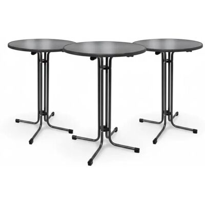 Beautissu Bellini Stehtisch Ø60xH110cm Schwarz 3tlg Beautissu Bellini Stehtisch Ø60xH110cm Schwarz 3tlg