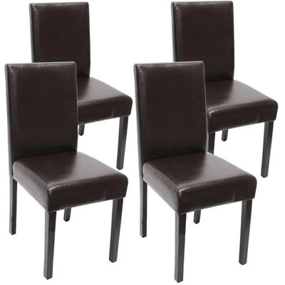 MCW Esszimmerstuhl Littau 4er-Set Leder Braun Dunkle Beine MCW Esszimmerstuhl Littau 4er-Set Leder Braun Dunkle Beine