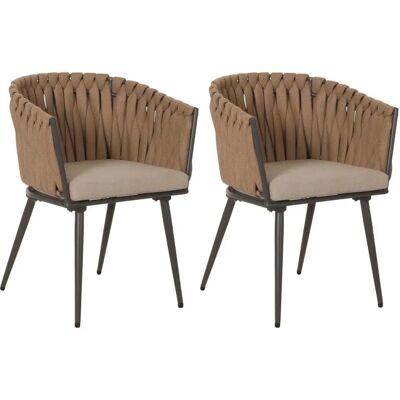 MCW Alu-Esszimmerstuhl N38 2er-Set Beige Kissen Hellbraun MCW Alu-Esszimmerstuhl N38 2er-Set Beige Kissen Hellbraun