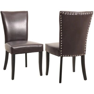 MCW Esszimmerstuhl Edinburgh 2er-Set Kunstleder Braun Dunkle Beine MCW Esszimmerstuhl Edinburgh 2er-Set Kunstleder Braun Dunkle Beine