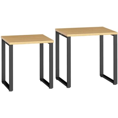 HOMCOM Couchtisch Spanplatte Metall 60L x 50B x 60H cm Naturholz HOMCOM Couchtisch Spanplatte Metall 60L x 50B x 60H cm Naturholz