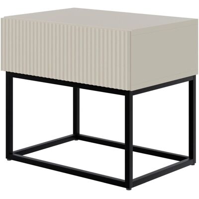 Selsey Veldio Nachttisch - 50cm - Schwarze Beine - Beige Grau - Nachttisch Selsey Veldio Nachttisch - 50cm - Schwarze Beine - Beige Grau - Nachttisch