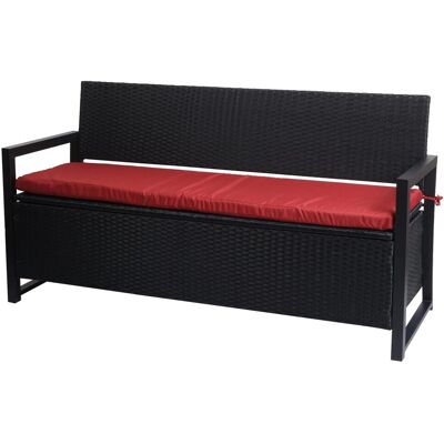 MCW Poly-Rattan 3er Sitzbank F39 anthrazit Kissen Bordeaux MCW Poly-Rattan 3er Sitzbank F39 anthrazit Kissen Bordeaux