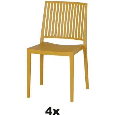 Siena Garden Stapelstuhl-Set Lane 4-teilig Mustard Siena Garden Stapelstuhl-Set Lane 4-teilig Mustard