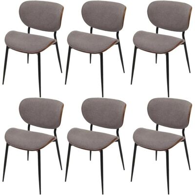 MCW Esszimmerstuhl O45 6er-Set Walnuss-Optik Hellgrau MCW Esszimmerstuhl O45 6er-Set Walnuss-Optik Hellgrau