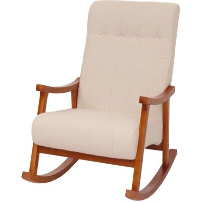 MCW Schaukelstuhl K10 Holz MVG Stoff/Textil Bouclé 450g/m² Creme Gestell Walnuss-Optik MCW Schaukelstuhl K10 Holz MVG Stoff/Textil Bouclé 450g/m² Creme Gestell Walnuss-Optik
